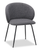 Evita Dining Chair with Cushion Fabric Seat & Back, Metal – Grey