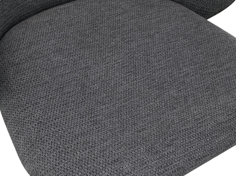Evita Dining Chair with Cushion Fabric Seat & Back, Metal – Grey