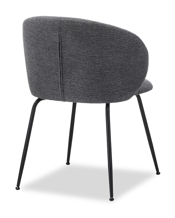 Evita Dining Chair with Cushion Fabric Seat & Back, Metal – Grey