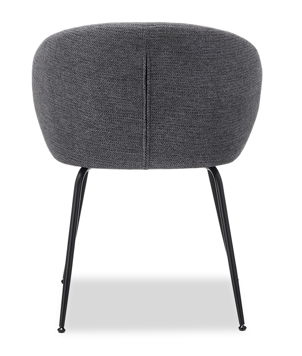 Evita Dining Chair with Cushion Fabric Seat & Back, Metal – Grey