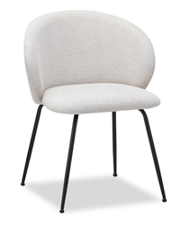 Evita Dining Chair with Cushion Fabric Seat & Back, Metal – Beige 