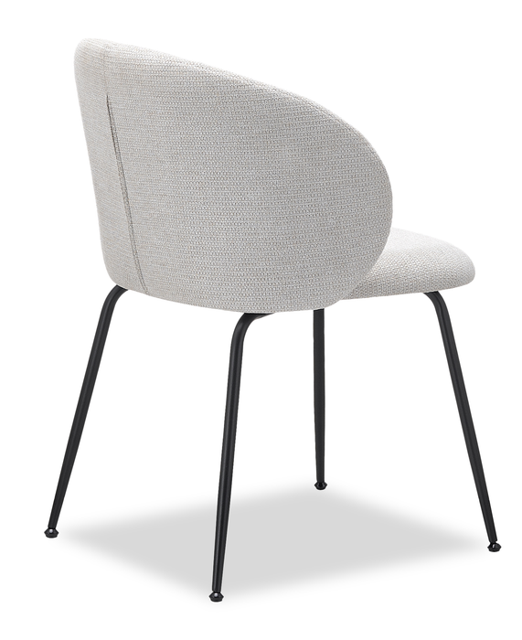 Evita Dining Chair with Cushion Fabric Seat & Back, Metal – Beige