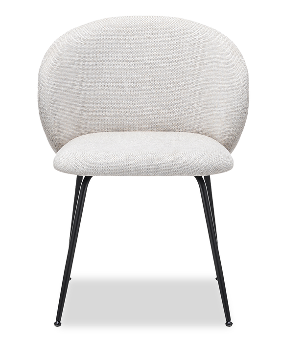 Evita 5pc Dining Set, Table & 4 Beige Chairs, Sintered Stone, 41-54\"W Extension - Grey/Black