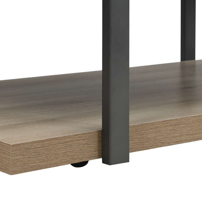 Felicity 44” Rectangular Coffee Table with Shelf and Casters – Grey
