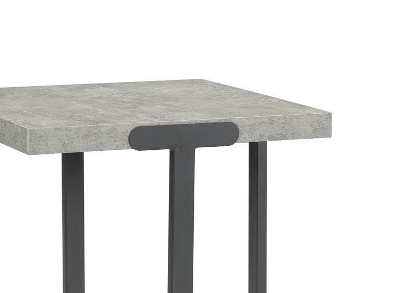 Felicity 22” Square End Table with Shelf - Grey
