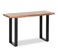 Fletcher 51” Contemporary Sofa Table with Iron Frame - Brownstone 