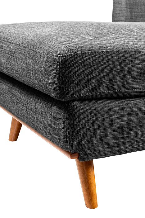 Kort & Co. Freeman 2-Piece Left-Facing Sectional with Wood Legs – Charcoal Grey