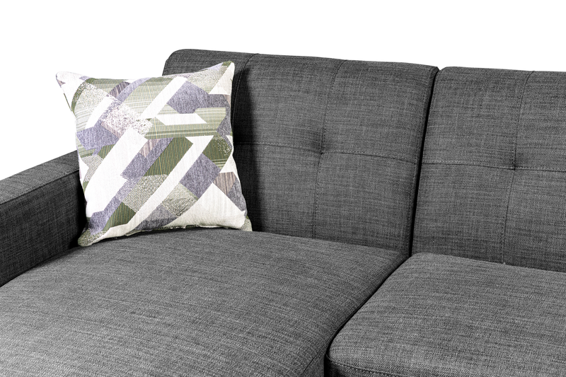 Kort & Co. Freeman 2-Piece Left-Facing Sectional with Wood Legs – Charcoal Grey