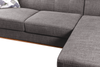 Kort & Co. Freeman 2-Piece Right-Facing Sectional with Wood Legs – Charcoal Grey | Sofa sectionnel de gauche Freeman de Kort & Co. 2 pièces po en tissu d’apparence lin avec pattes en bois - gris anthracite