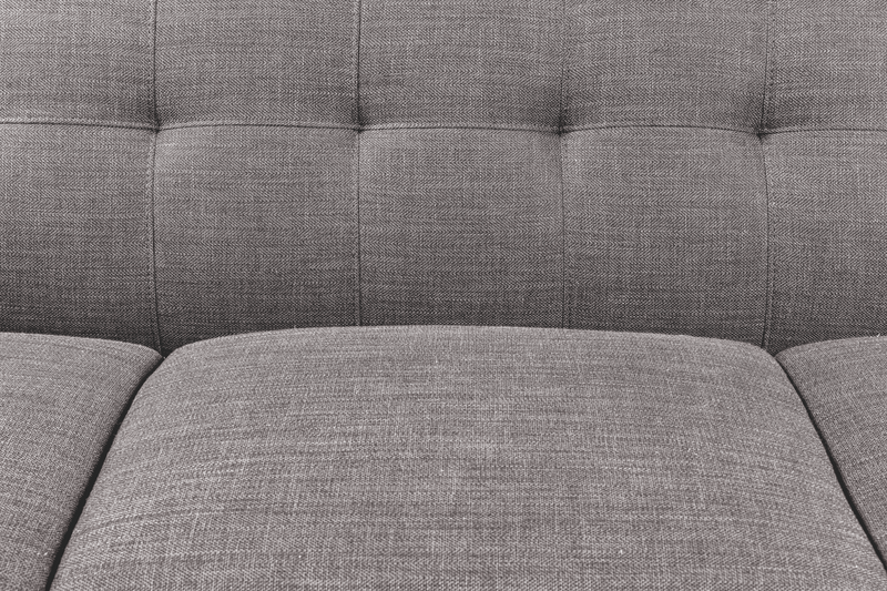 Kort & Co. Freeman 2-Piece Linen-Look Fabric Sectional with Wood Legs – Charcoal Grey
