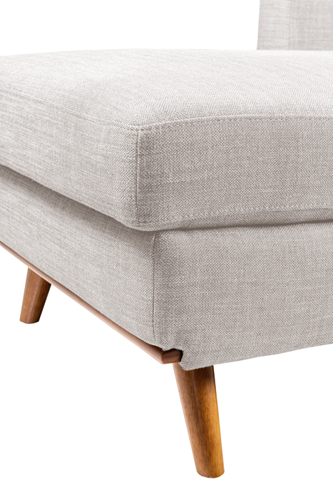 Kort & Co. Freeman 2-Piece Left-Facing Sectional with Wood Legs – Dove White