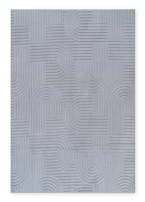 Geo Grey Washable Area Rug - 5’ x 7’ 
