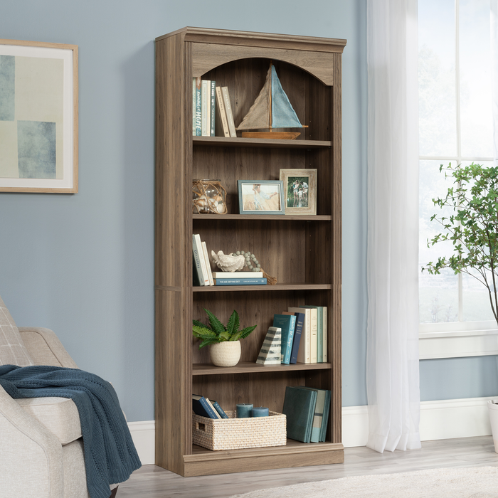 Halston 29.29” 5-Shelf Bookcase with Adjustable Shelves – Salt Oak
