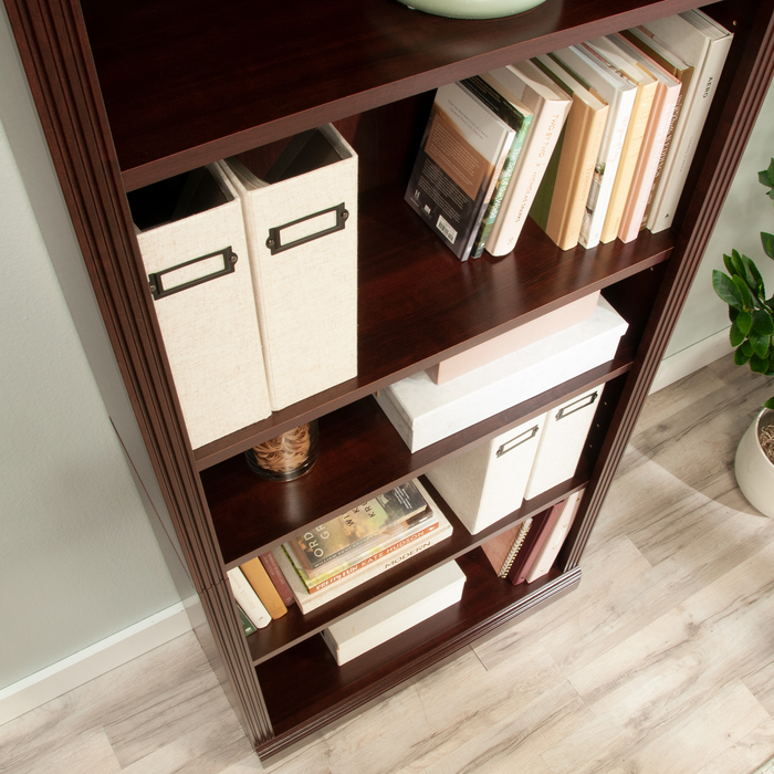 Halston 29.29” 5-Shelf Bookcase with Adjustable Shelves – Select Cherry 