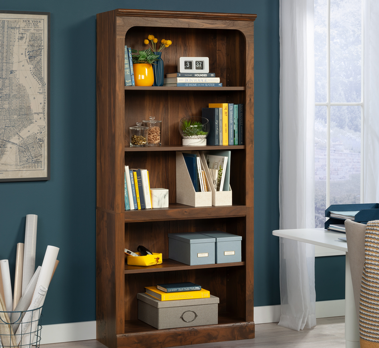 Halston 33.7” 5-Shelf Bookcase with Adjustable Shelves – Sindoori Mango 