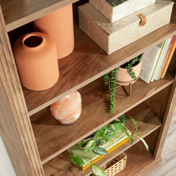 Halston 29.29” 5-Shelf Bookcase with Adjustable Shelves – Grand Walnut 