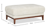 Horizon 44.09" Fabric Ottoman - Stone | Pouf Horizon de 44,09 po en tissu - pierre