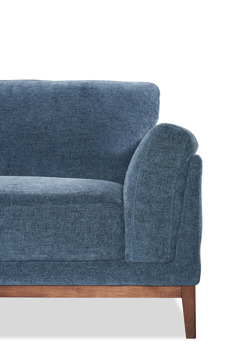 Horizon 2-Piece Left-Facing Fabric Sectional with Wood Base and Legs - Navy