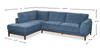Horizon 2-Piece Left-Facing Fabric Sectional with Wood Base and Legs - Navy | Sofa sectionnel de gauche Horizon 2 pièces en tissu avec base et pattes en bois - bleu marine