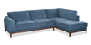 Horizon 2-Piece Right-Facing Fabric Sectional with Wood Base and Legs - Navy | Sofa sectionnel de droite Horizon 2 pièces en tissu avec base et pattes en bois - bleu marine