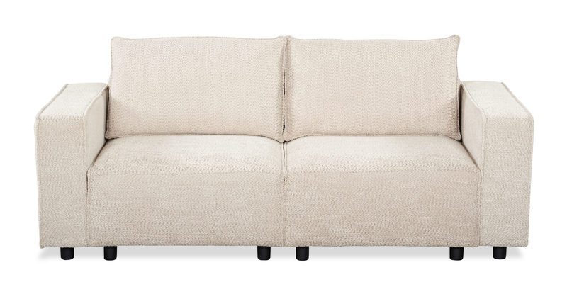 Infinity 2-Piece Modular Chenille Fabric Loveseat – Taupe