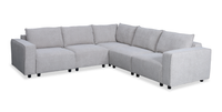 Infinity Modular 5-Piece Chenille Fabric Sofa Sectional – Light Grey 