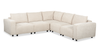 Infinity Modular 5-Piece Chenille Fabric Sofa Sectional – Taupe