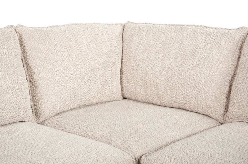 Infinity Modular 5-Piece Chenille Fabric Sofa Sectional – Taupe
