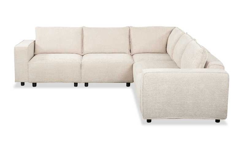 Infinity Modular 5-Piece Chenille Fabric Sofa Sectional – Taupe