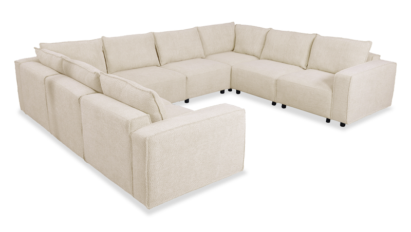 Infinity Modular 8-Piece Chenille Fabric Sofa Sectional – Taupe