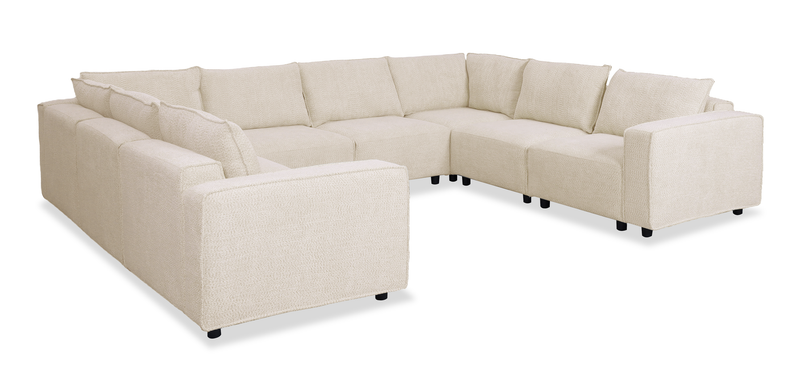 Infinity Modular 8-Piece Chenille Fabric Sofa Sectional – Taupe
