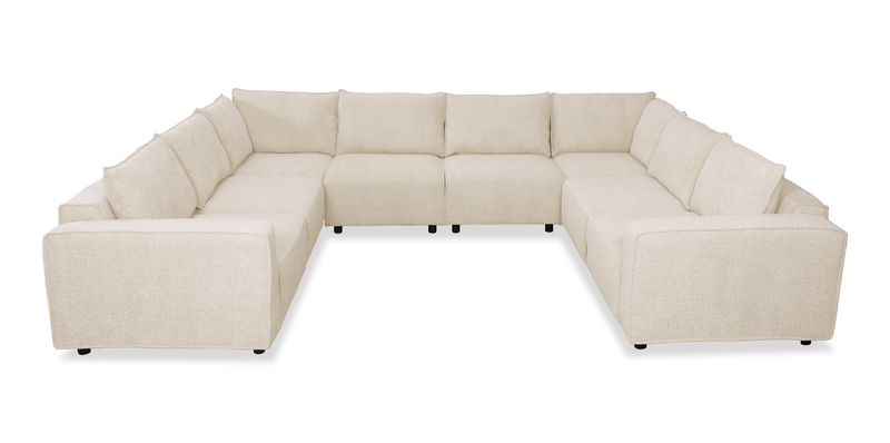 Infinity Modular 8-Piece Chenille Fabric Sofa Sectional – Taupe