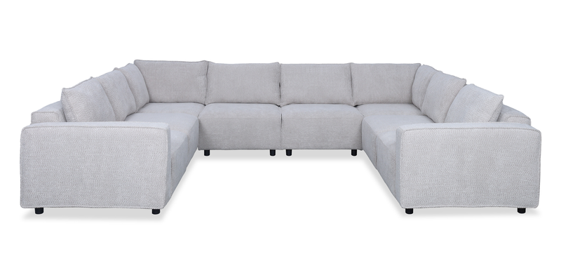 Infinity Modular 8-Piece Chenille Fabric Sofa Sectional – Light Grey