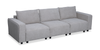 Infinity Modular 3-Piece Chenille Fabric Sofa Sectional – Light Grey 