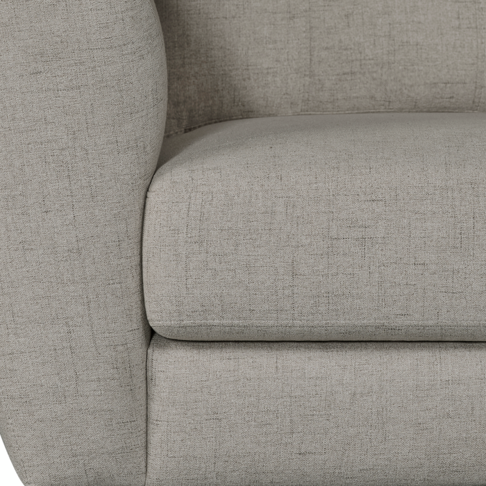 Iverly 38” Linen-Look Fabric Chair with Removable Back Cushion -Sand