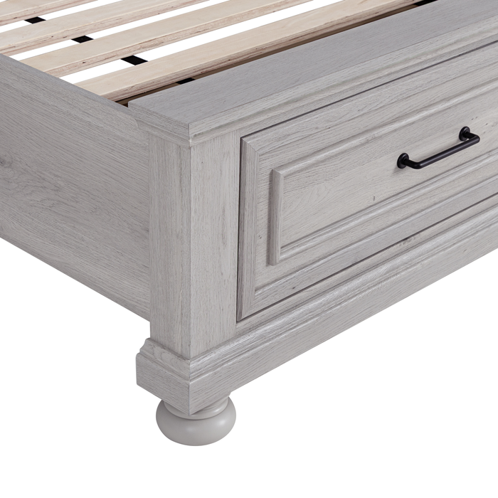 Kylie Platform Storage Bed with Headboard & Frame, Sand - Twin Size