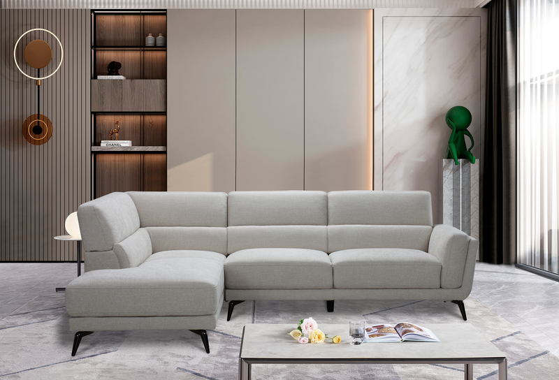 Kyrie 2-Piece Left-Facing Linen-Look Fabric Sectional - Taupe
