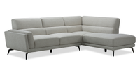 Kyrie 2-Piece Right-Facing Linen-Look Fabric Sectional - Taupe 