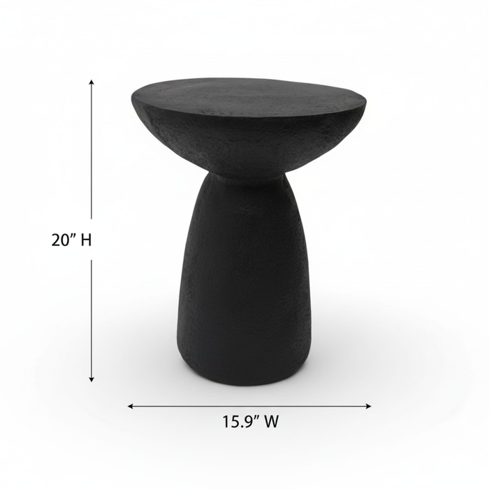 Lake 18.9\" Modern End Table – Matte Black