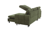 Laval 2-Piece Left-Facing Fabric Sleeper Sectional with Storage Chaise - Green | Sofa-lit sectionnel de gauche Laval 2 pièces en tissu avec fauteuil long de rangement - vert