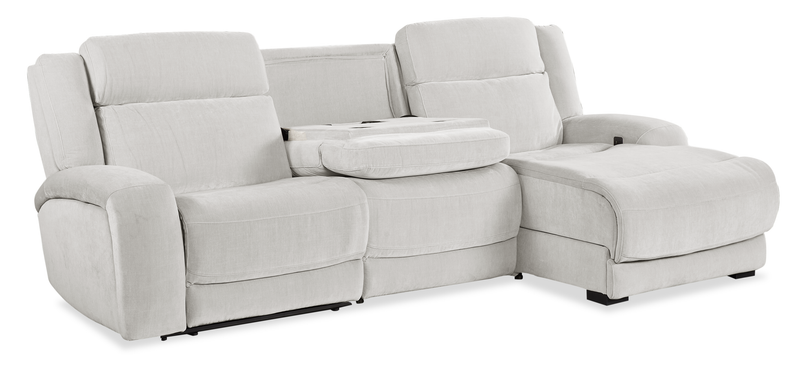 Shaquille O’Neal Home Legacy 3-Piece Right-Facing Power Reclining Sectional with Shaq-o-pedic Comfort - Grey 