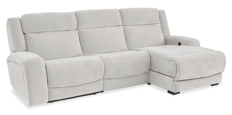 Shaquille O’Neal Home Legacy 3-Piece Right-Facing Power Reclining Sectional with Shaq-o-pedic Comfort - Grey 