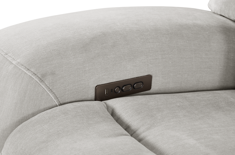Shaquille O’Neal Home Legacy 3-Piece Right-Facing Power Reclining Sectional with Shaq-o-pedic Comfort - Grey 
