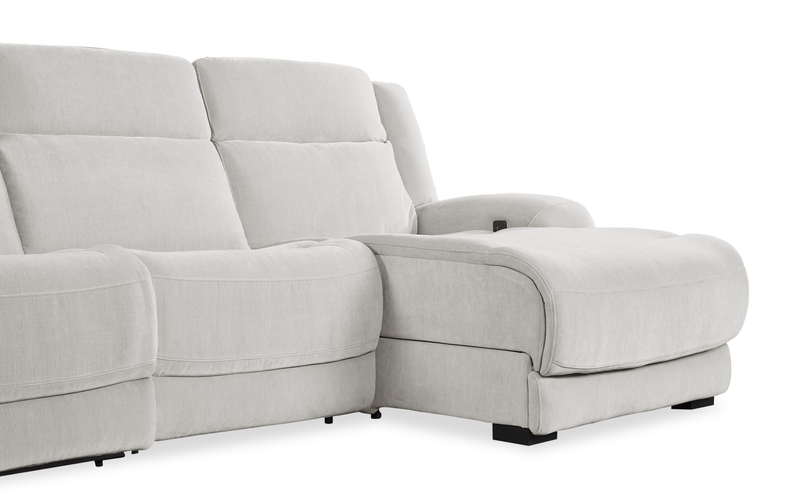 Shaquille O’Neal Home Legacy 3-Piece Right-Facing Power Reclining Sectional with Shaq-o-pedic Comfort - Grey 
