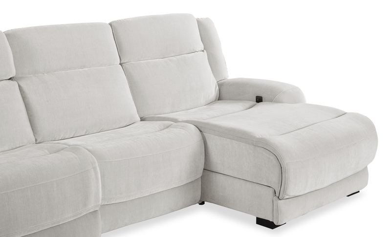 Shaquille O’Neal Home Legacy 3-Piece Right-Facing Power Reclining Sectional with Shaq-o-pedic Comfort - Grey 