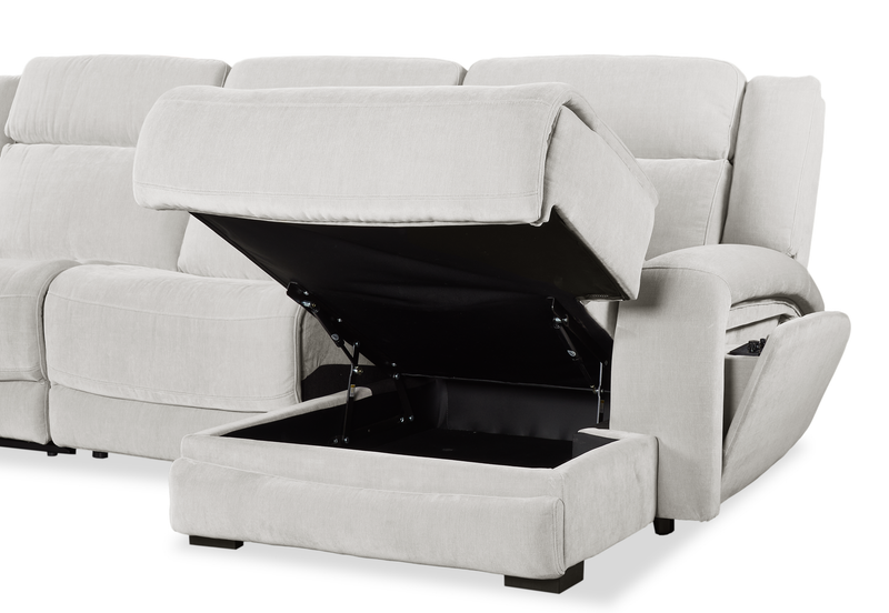 Shaquille O’Neal Home Legacy 3-Piece Right-Facing Power Reclining Sectional with Shaq-o-pedic Comfort - Grey 