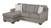 Made in Canada Lennox Chenille Fabric Reversible Sectional with Reversible Cushions - Grey | Sofa sectionnel réversible Lennox fabriqué au Canada en tissu de chenille avec coussins réversibles - gris