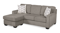 Made in Canada Lennox Chenille Fabric Reversible Sectional with Reversible Cushions - Grey