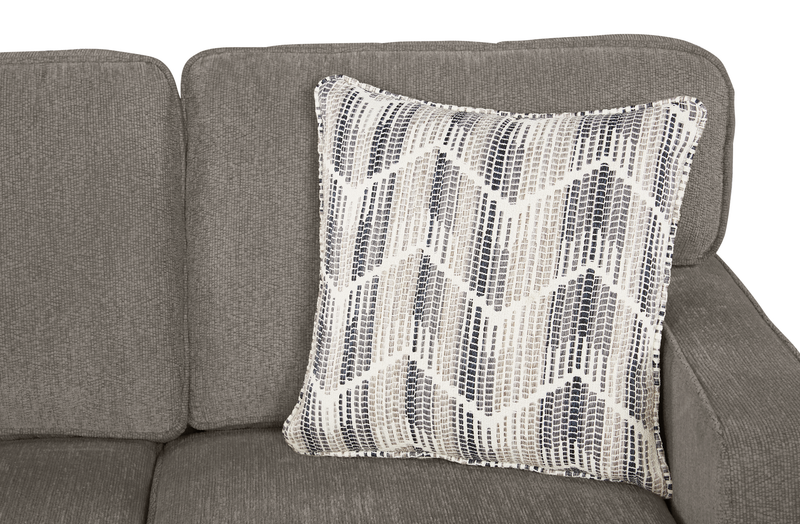Made in Canada Lennox Chenille Fabric Reversible Sectional with Reversible Cushions - Grey