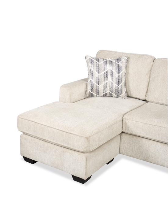Made in Canada Lennox Chenille Fabric Reversible Sectional with Reversible Cushions - Taupe